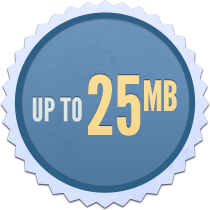 Up to 25Mb badge